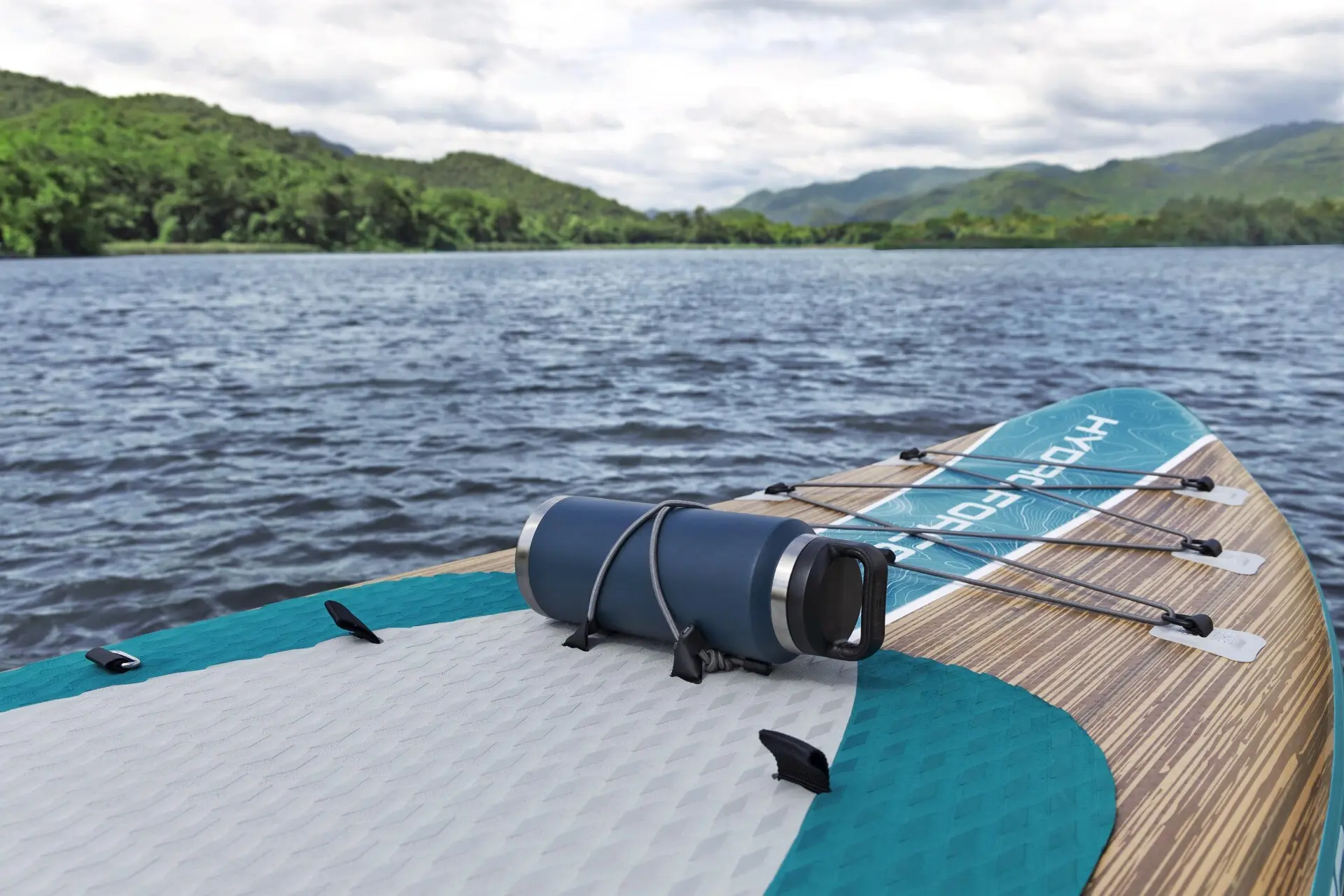 Placa pentru sap surfing Bestway Hydro-Force FreeSoul Elite 6532GBW (Blue/Wood)