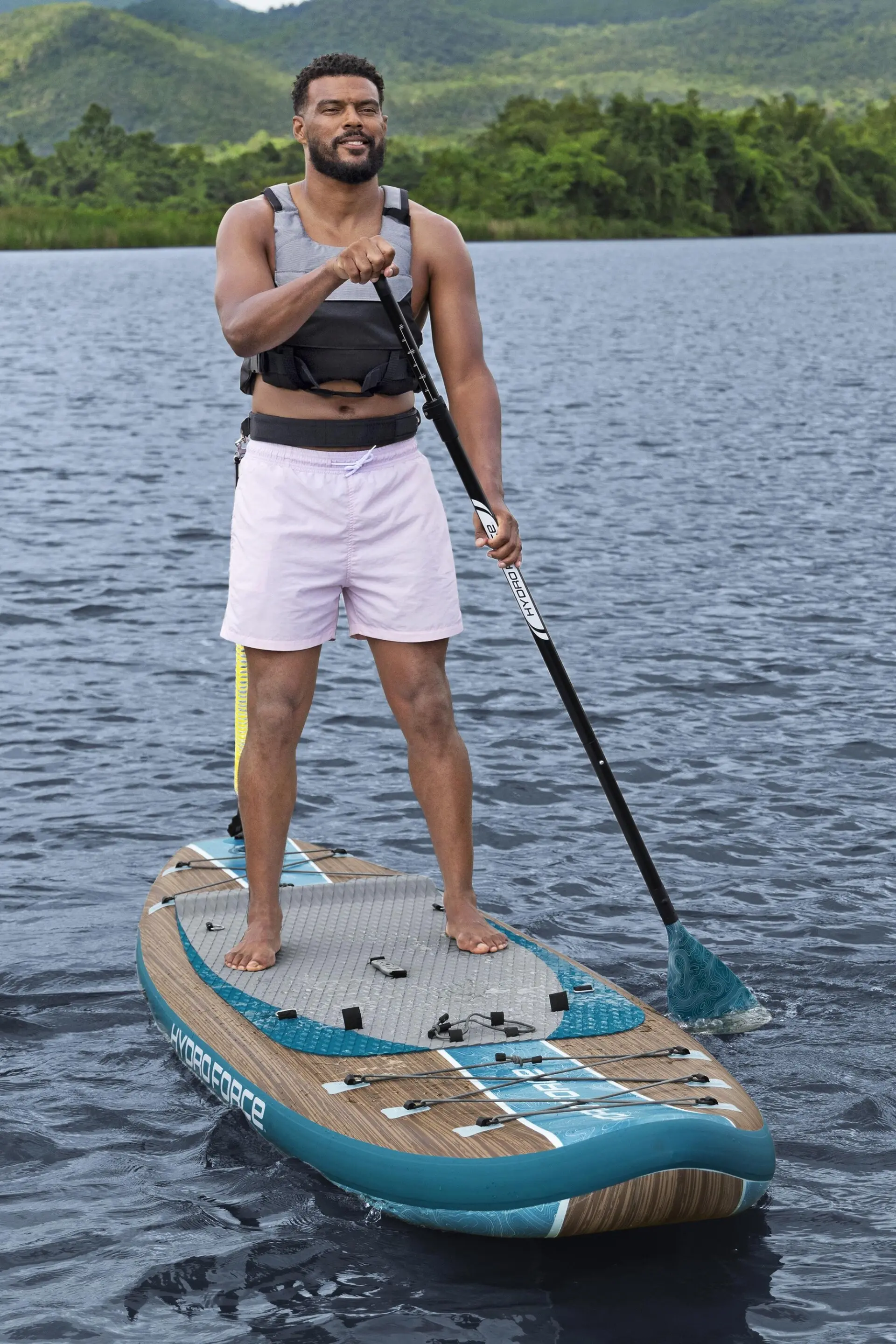 Placa pentru sap surfing Bestway Hydro-Force FreeSoul Elite 6532GBW (Blue/Wood)