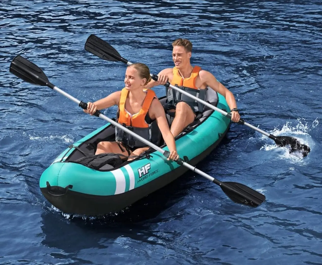 Надувная байдарка Bestway Hydro-Force Ventura X2 3202621 (Turquoise/Black) - 8