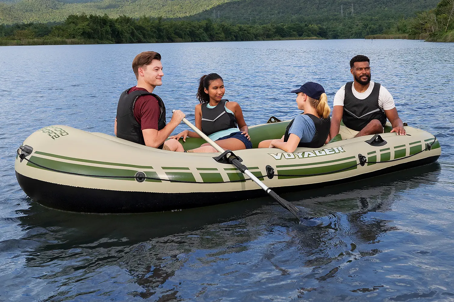 Barca gonflabila Bestway  Voyager 65156_26 (Beige/Green)