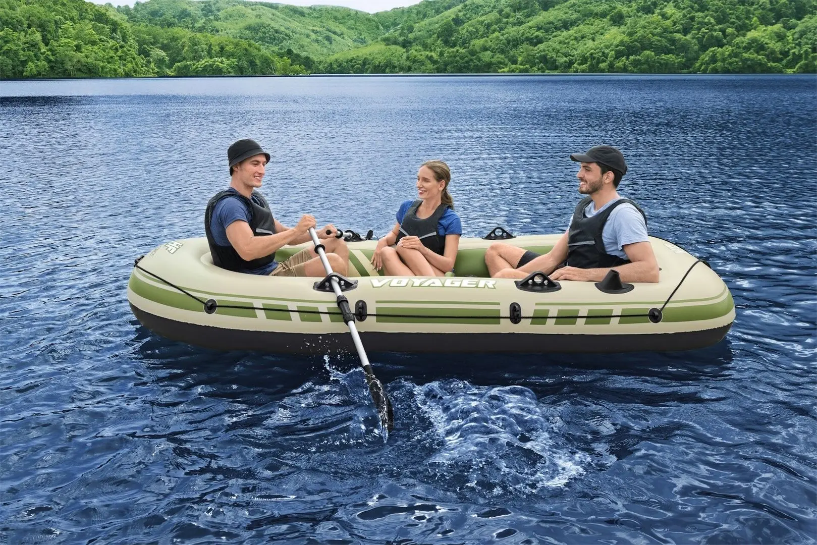 Надувная лодка Bestway Voyager X3 Raft 65164 (Beige/Green)