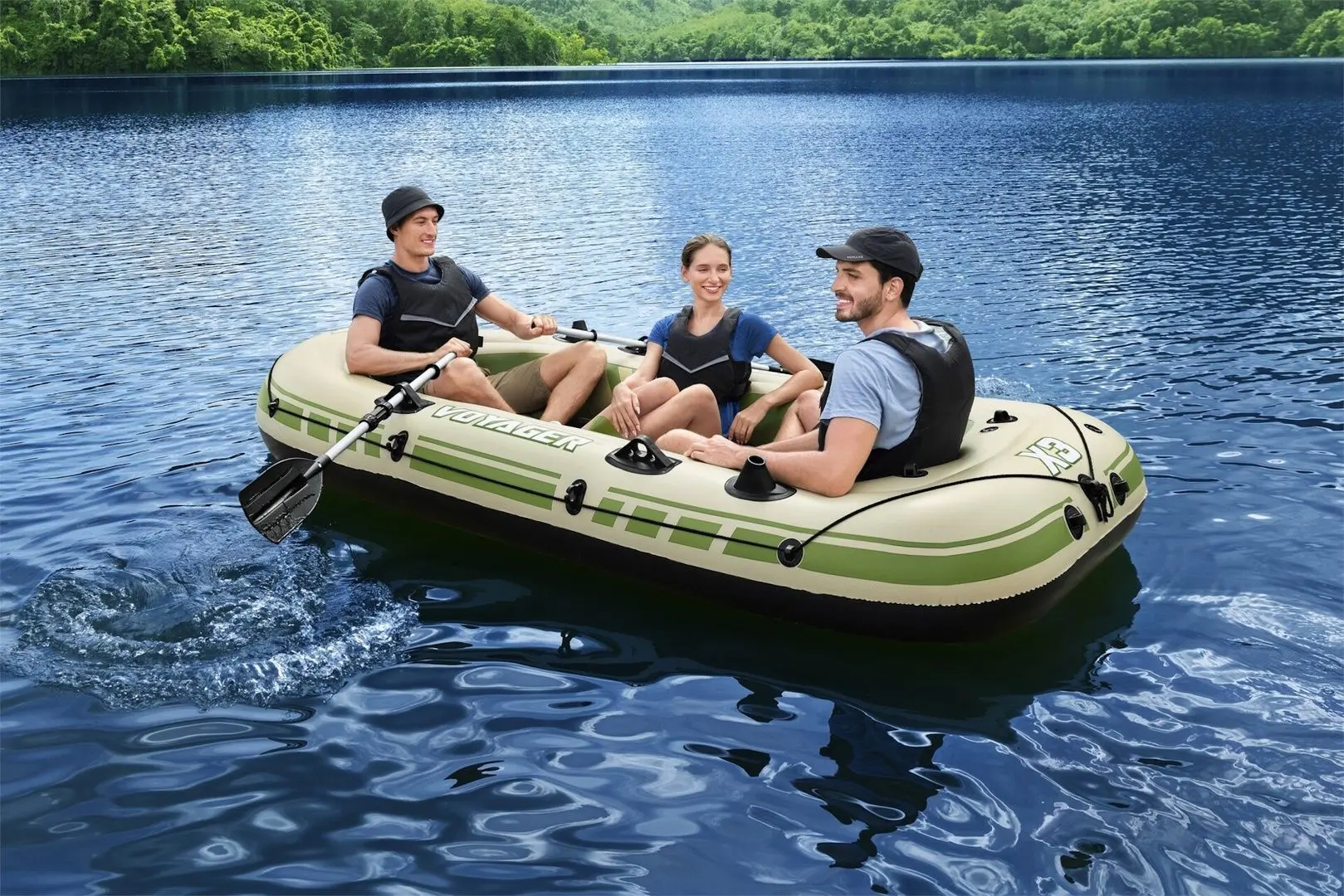 Надувная лодка Bestway Voyager X3 Raft 65164 (Beige/Green)