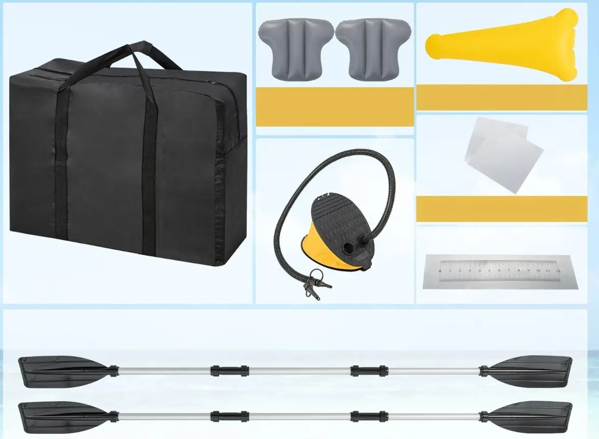 Надувная байдарка Costway SP37999 (Yellow/Grey) - 7