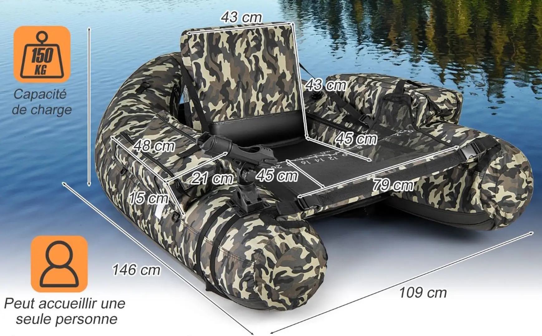 Barca gonflabila Costway FT10003AU (Camouflage)