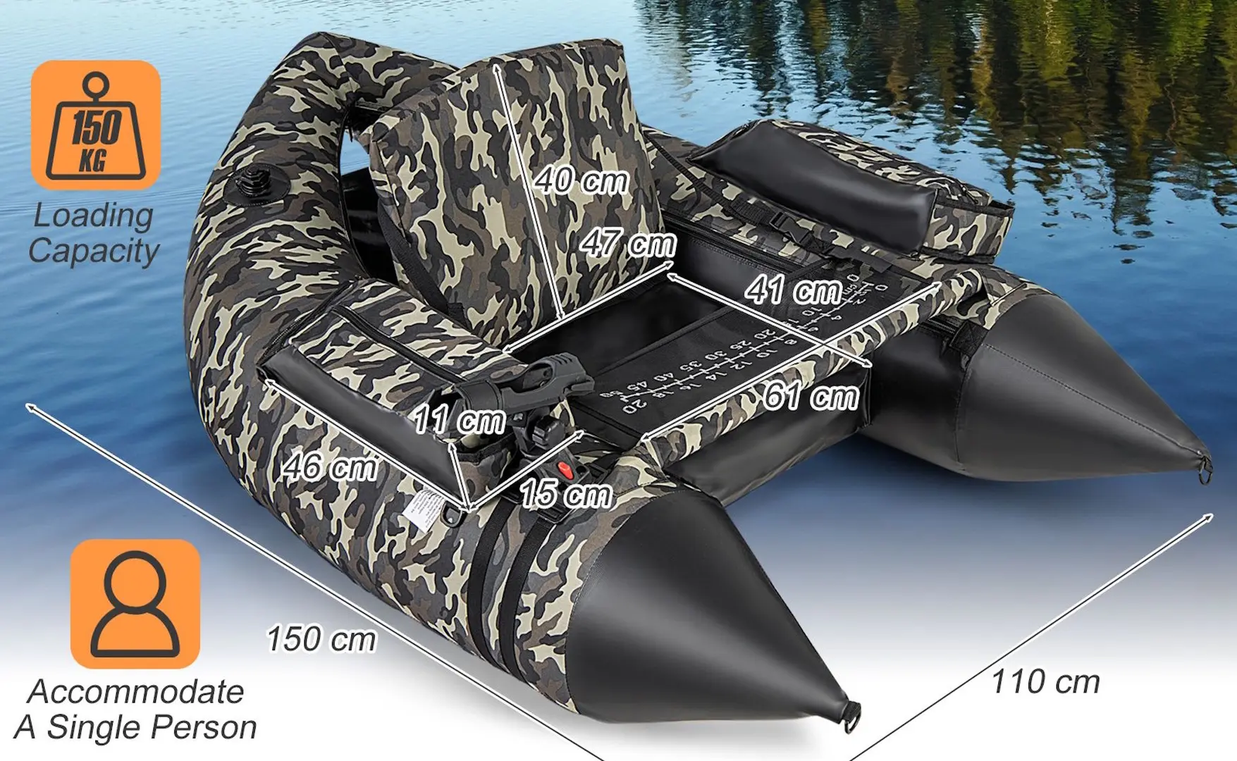 Barca gonflabila Costway FT10004AU (Camouflage)