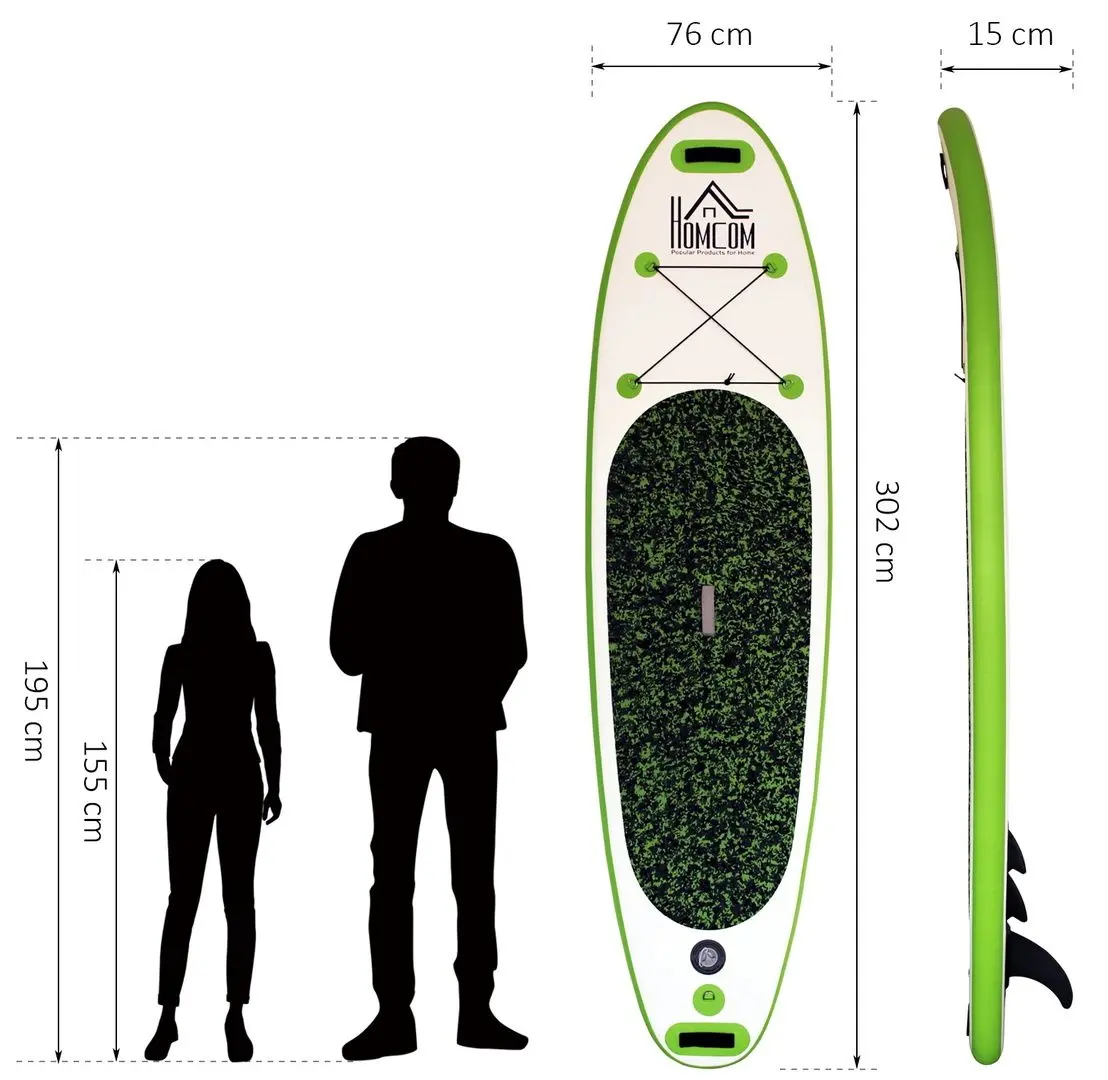 Placa de surf Homcom A33-007 (White/Green)