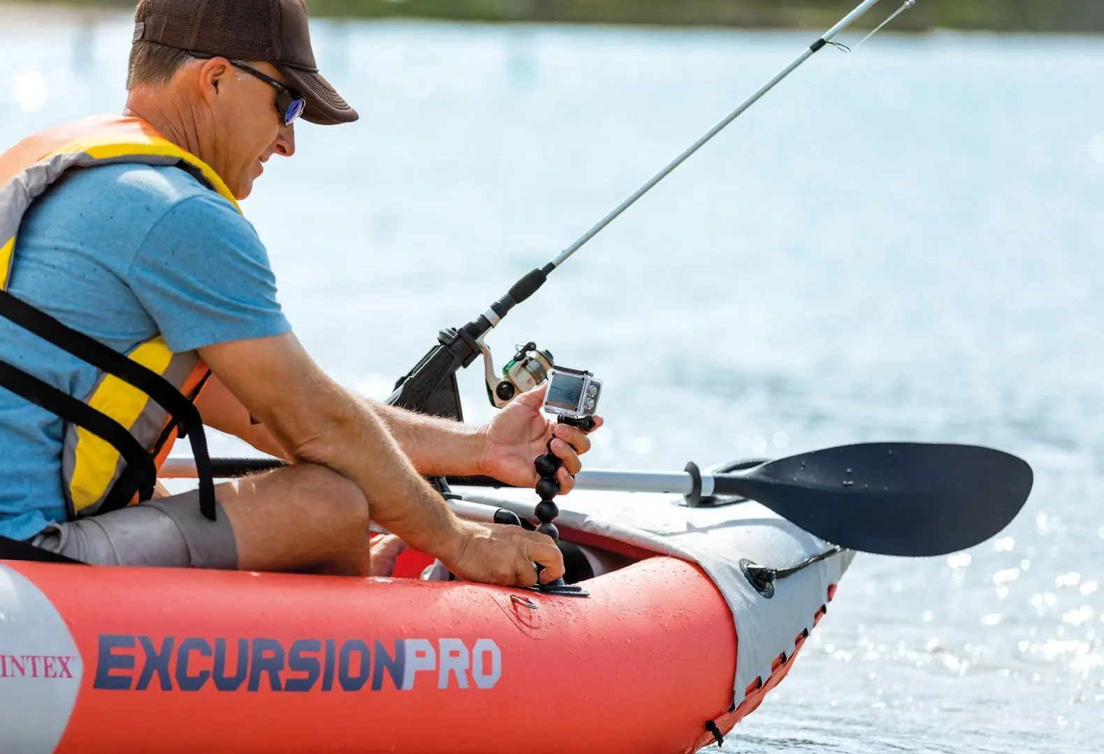 Надувная байдарка Intex Excursion Pro K1 68303 (Red/Grey)