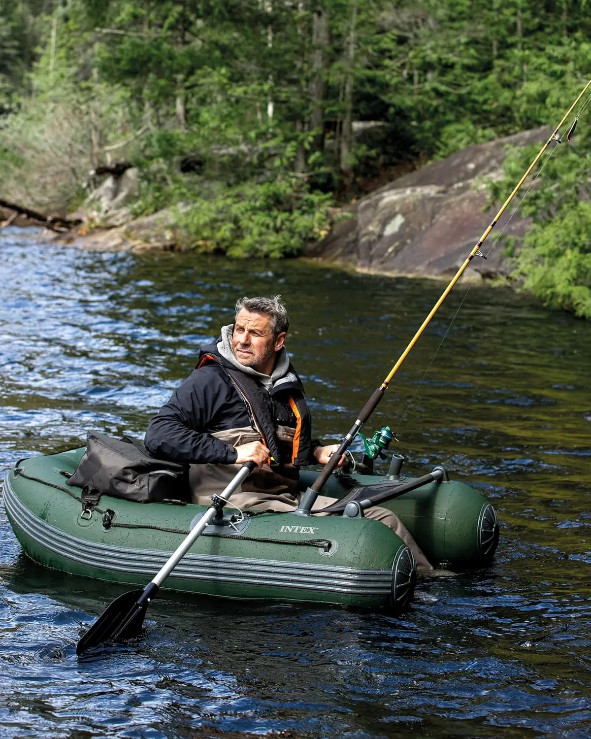 Barca gonflabila Intex Big Catch Pro68381 (Green/Grey)