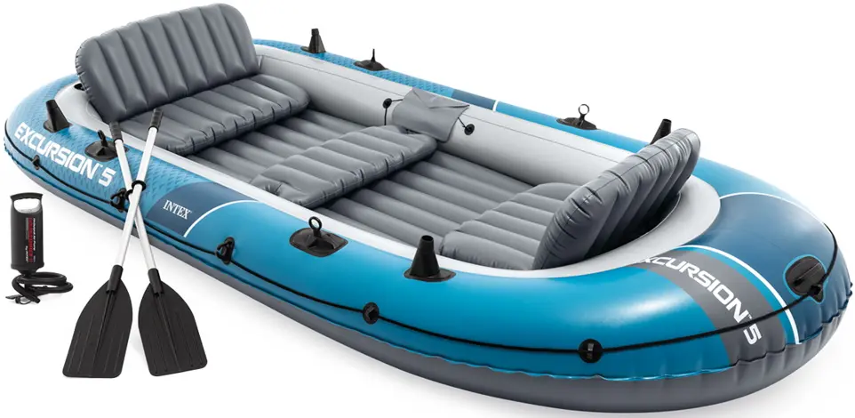 Barca gonflabila Intex Excursion 5 66325NP (Grey/Blue)