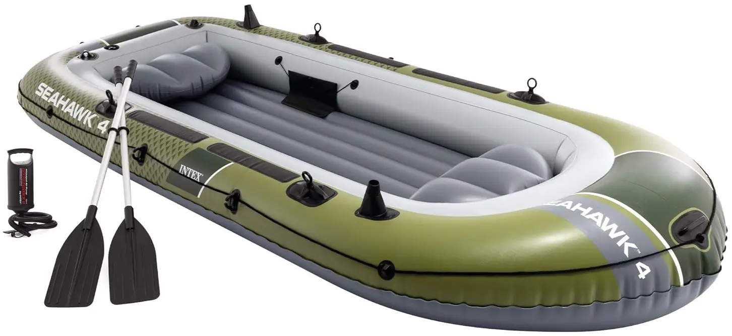 Надувная лодка Intex Seahawk 4 66334 (Green/Grey)