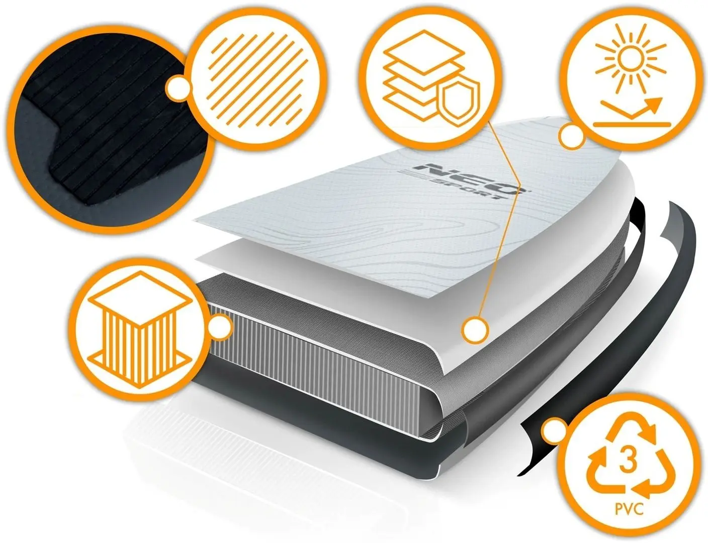 Placa de surf Neo-Sport Aquasurf 170001 (Grey/Black) - 6