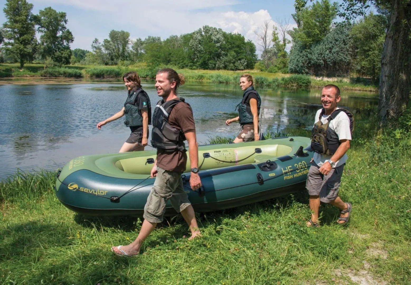 Надувная лодка Sevylor Fish Hunter FH 360 (Green/Blue) - 3