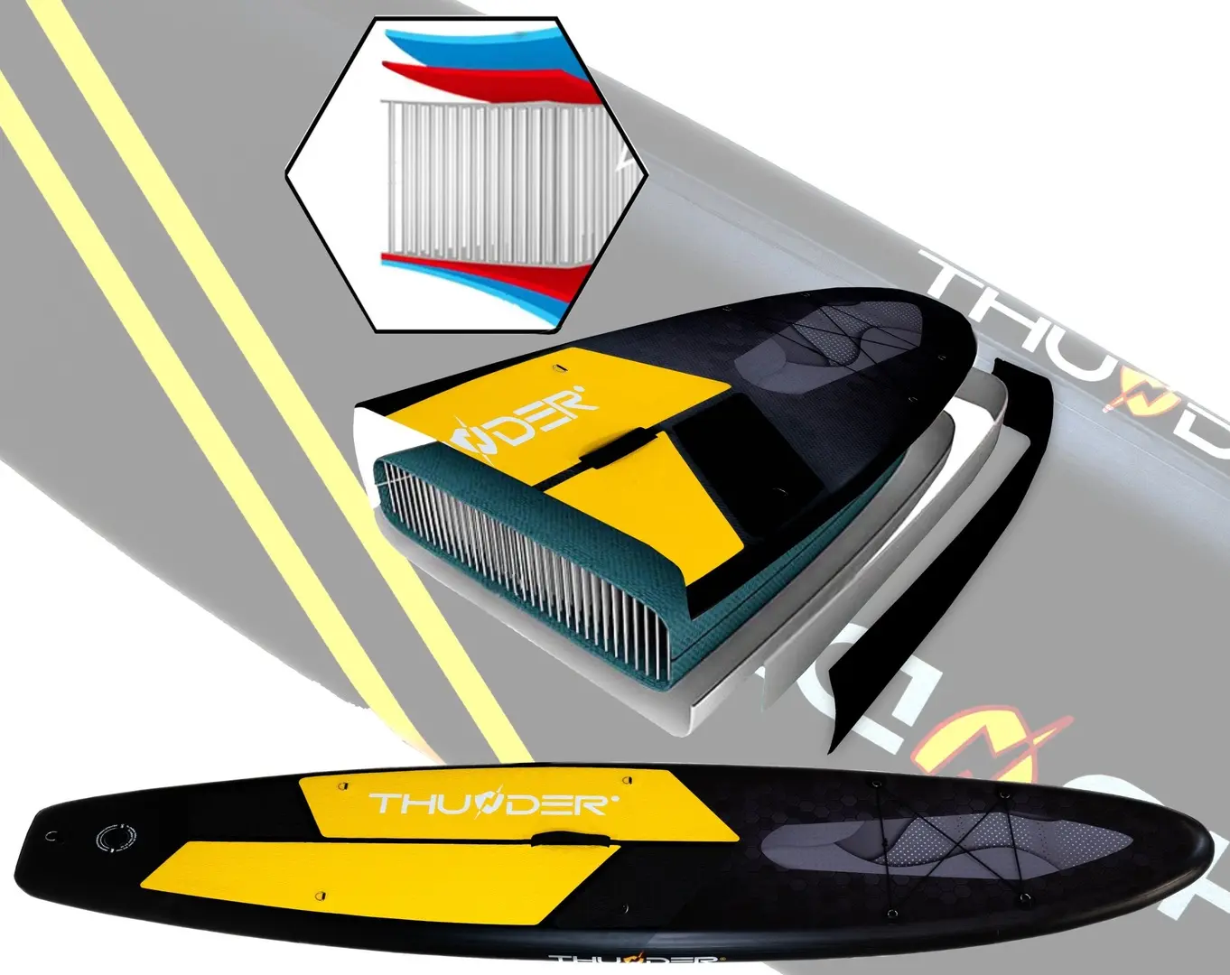 SUP-bord-caiac Thunder Ippo (Yellow/Black)