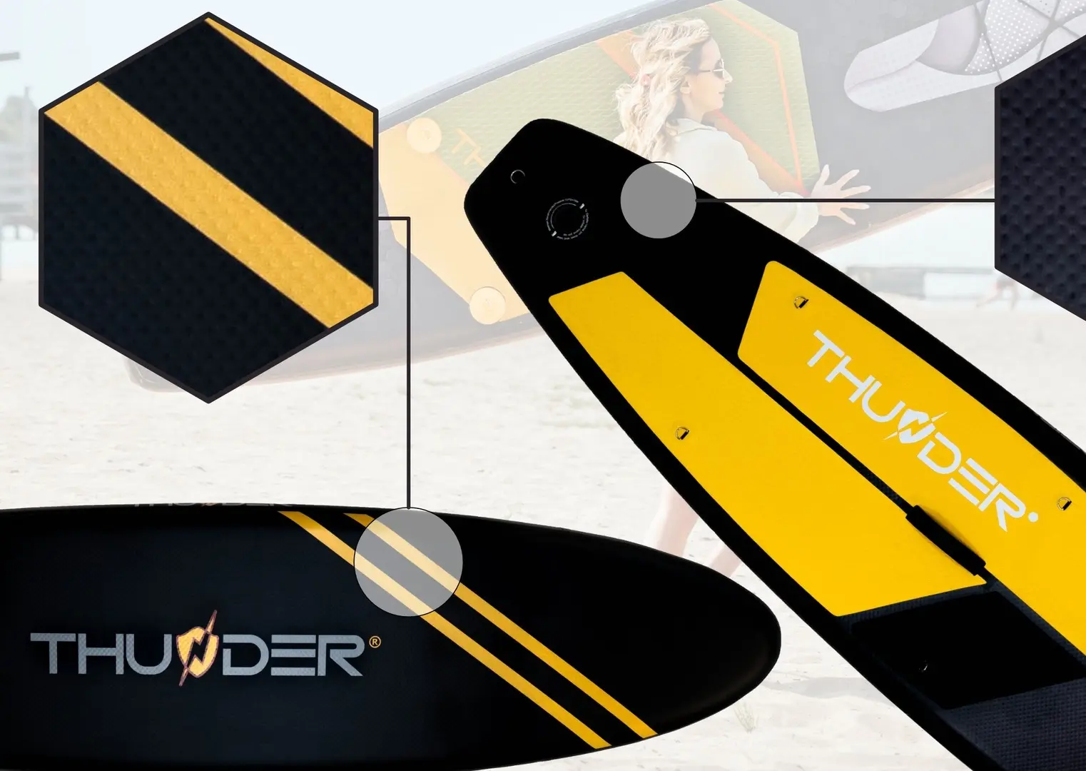 SUP-bord-caiac Thunder Ippo (Yellow/Black)