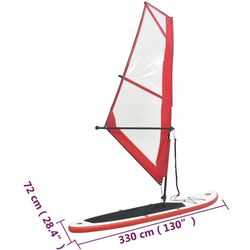 Placa de surf VidaXL 92209 (White/Red) Thumb