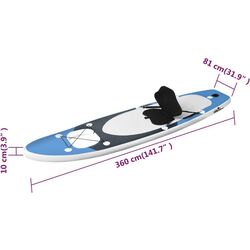 Placa de surf VidaXL 93389 (Blue) Thumb