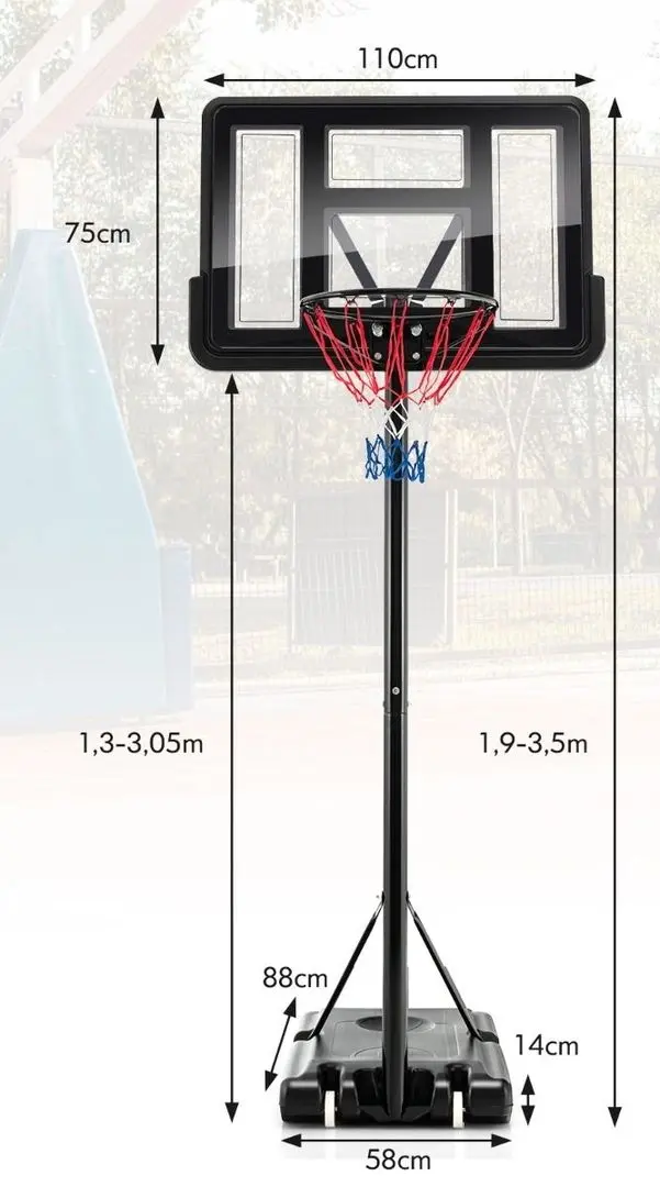 Баскетбольная стойка Costway SP37813 (Black)