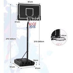 Баскетбольная стойка Costway SP37866 (Black) Thumb