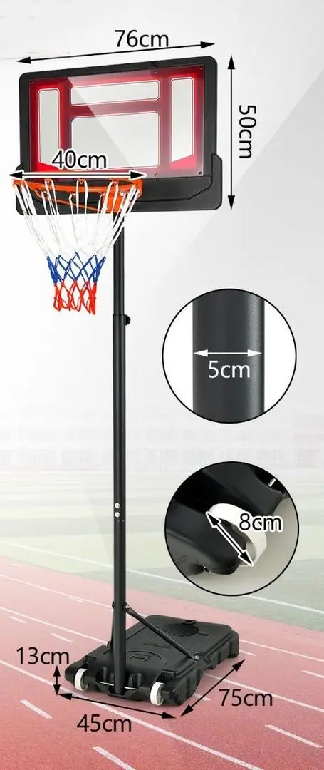 Stand de baschet Costway SP38001RE (Black/Red)