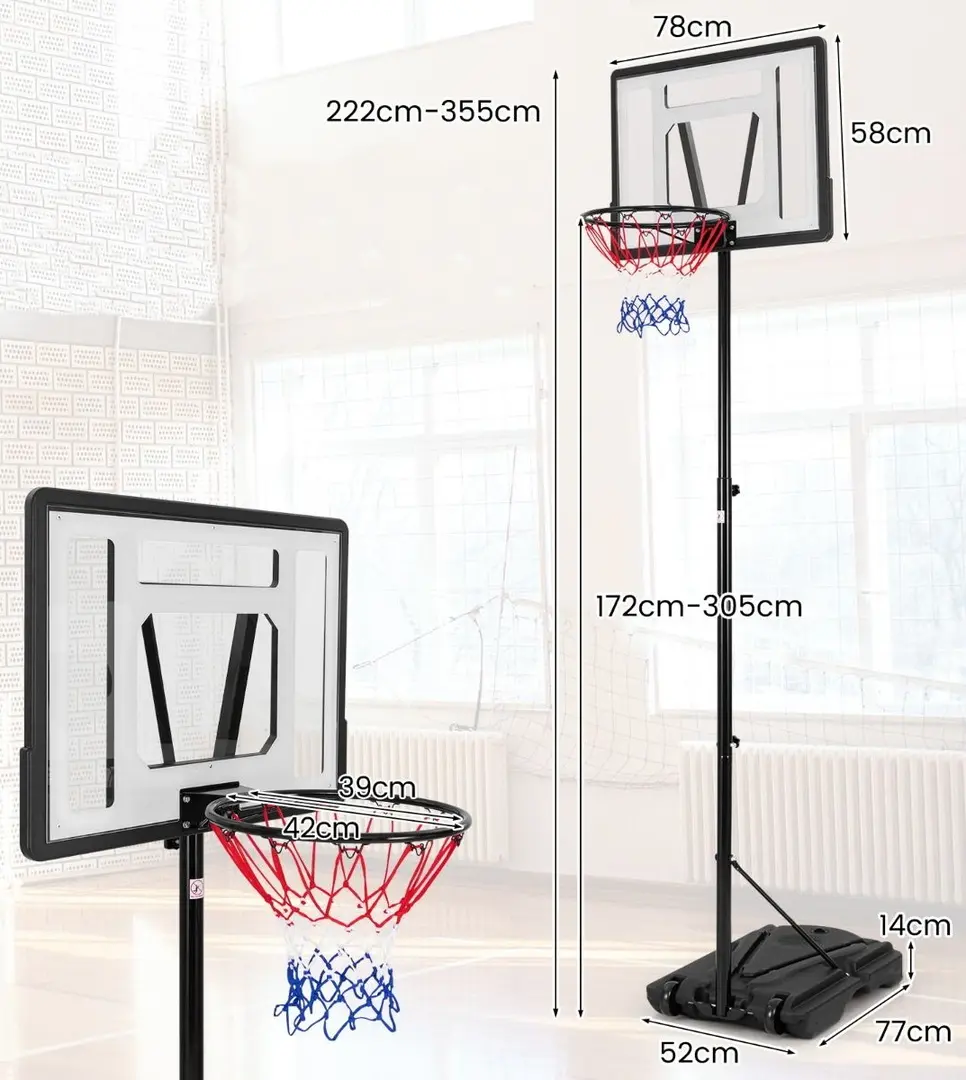 Stand de baschet Costway SP38101 (Black)