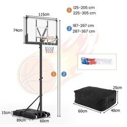 Stand de baschet Costway SP38262 (Black) Thumb