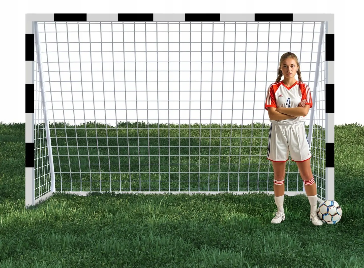 Poarta pentru fotbal GardenLine TIS7543 (White/Black)