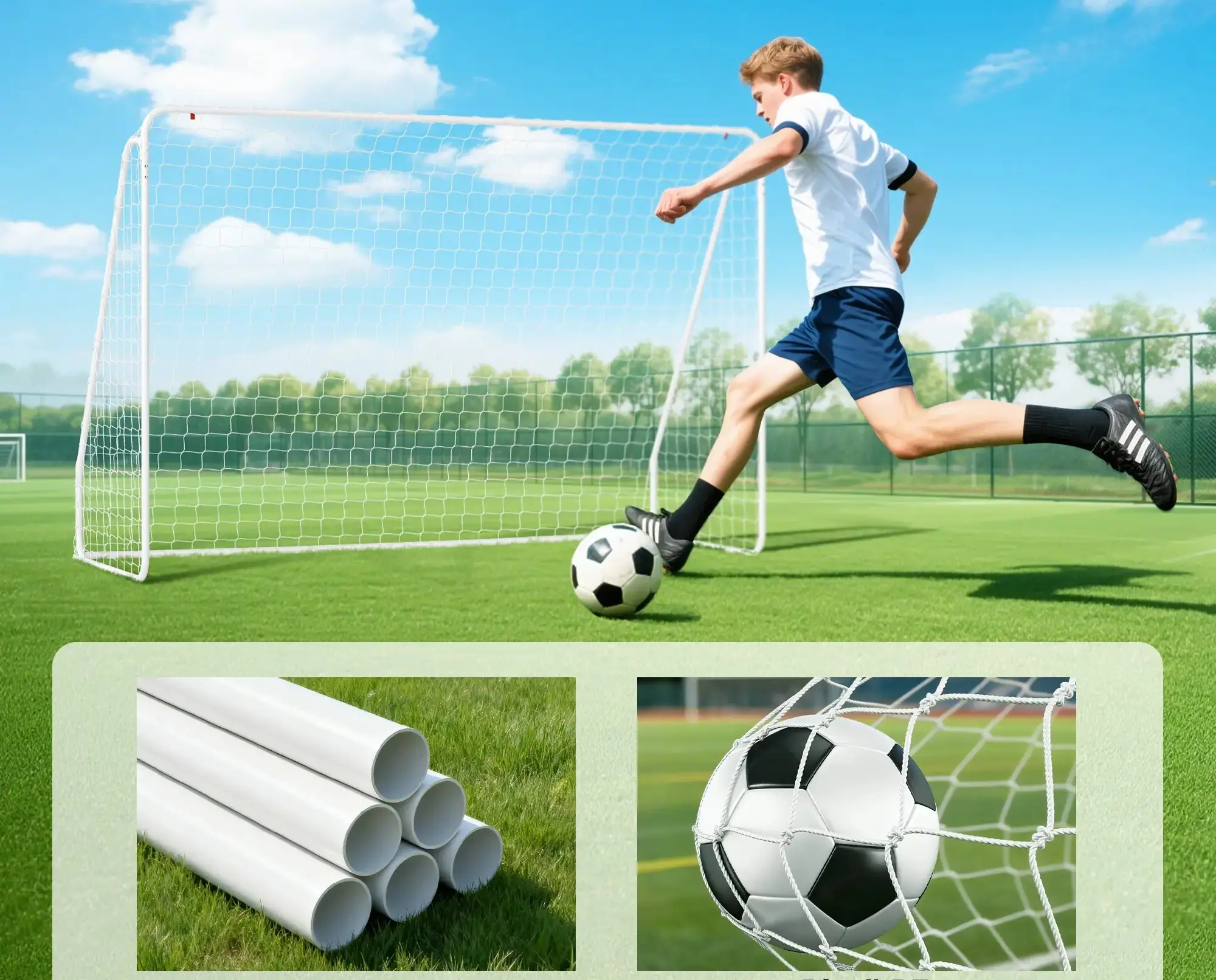 Poarta pentru fotbal Homcom A62-019 (White) - 3