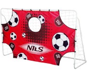 Poartă pentru fotbal cu țintă Nils BR240P (Red/White)