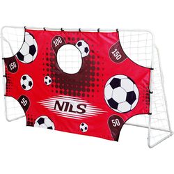 Poartă pentru fotbal cu țintă Nils BR240P (Red/White)