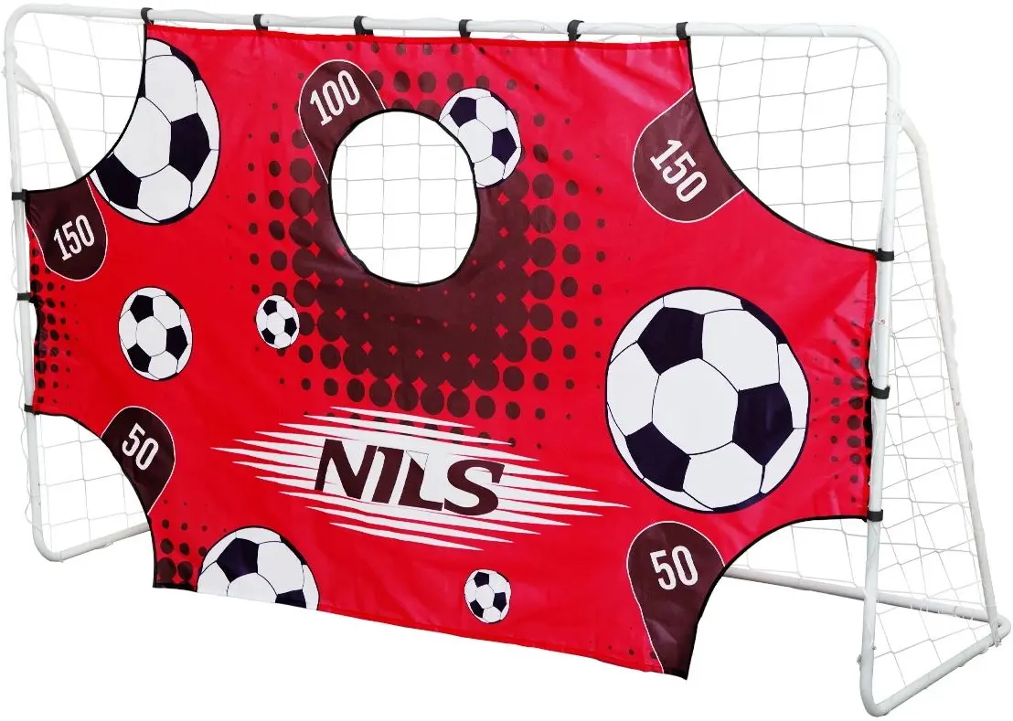 Poartă pentru fotbal cu țintă Nils BR240P (Red/White)