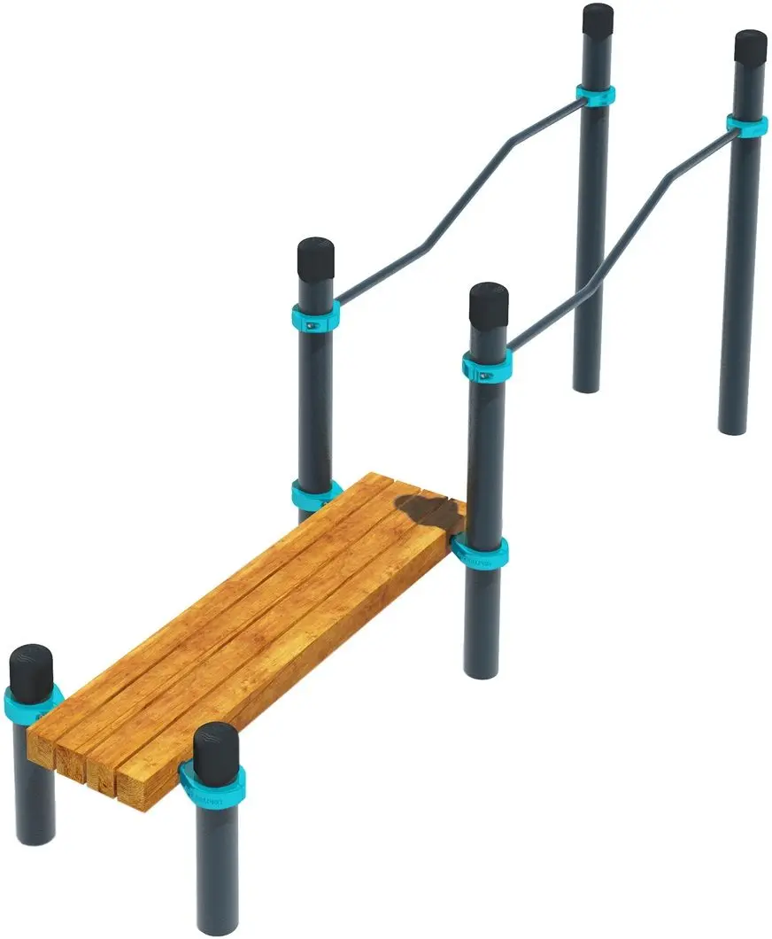 Брусья в подъем со скамьей для лиц с ОВЗ PlayPark PD-02