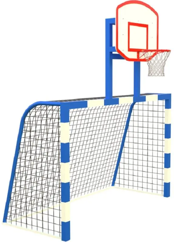 Футбольные ворота с баскетбольным щитом PlayPark FS-23 (White/Blue) - 2