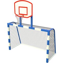 Футбольные ворота с баскетбольным щитом PlayPark FS-23 (White/Blue)