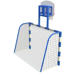 Футбольные ворота с баскетбольным щитом PlayPark FS-23 (White/Blue) Thumb