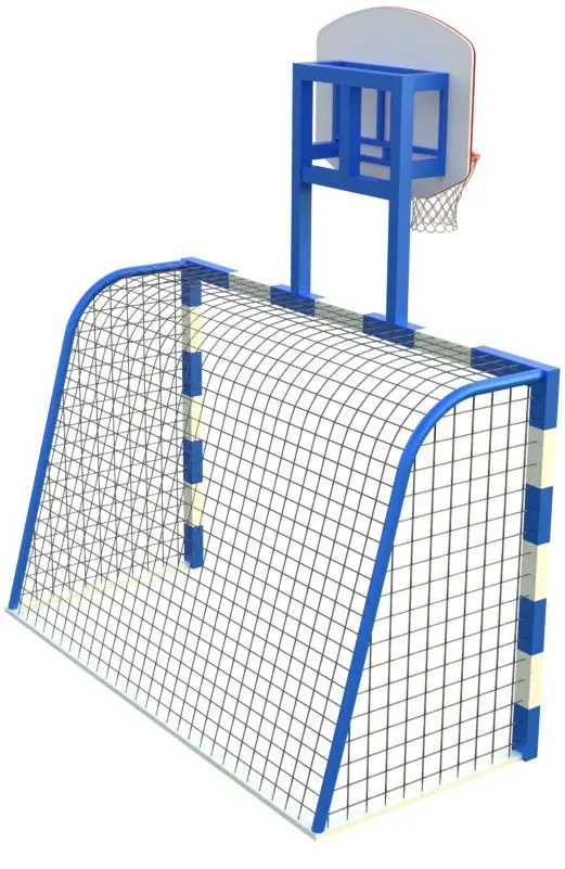 Футбольные ворота с баскетбольным щитом PlayPark FS-23 (White/Blue) - 4