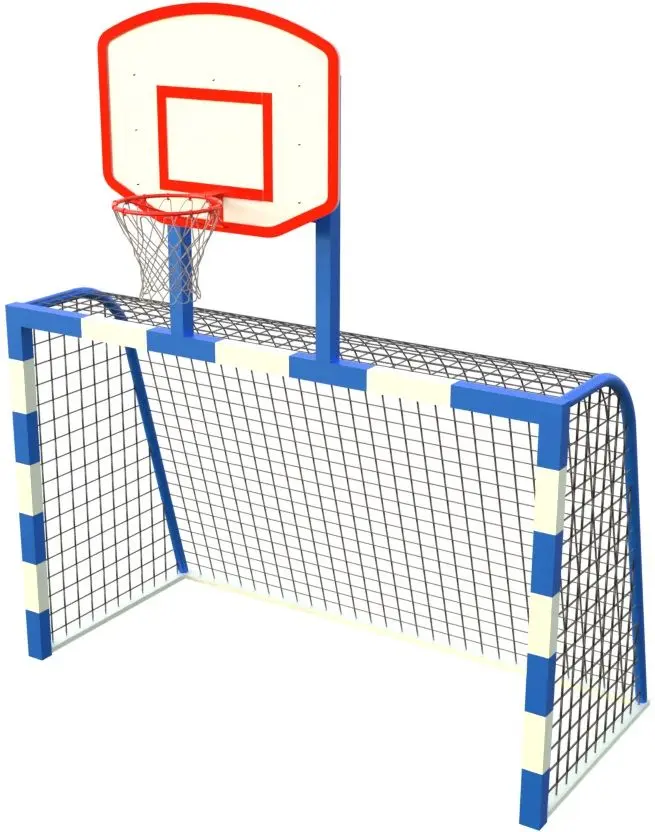 Футбольные ворота с баскетбольным щитом PlayPark FS-23 (White/Blue)
