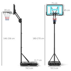 Баскетбольная стойка Sportnow A61-072V00BK (Black) Thumb