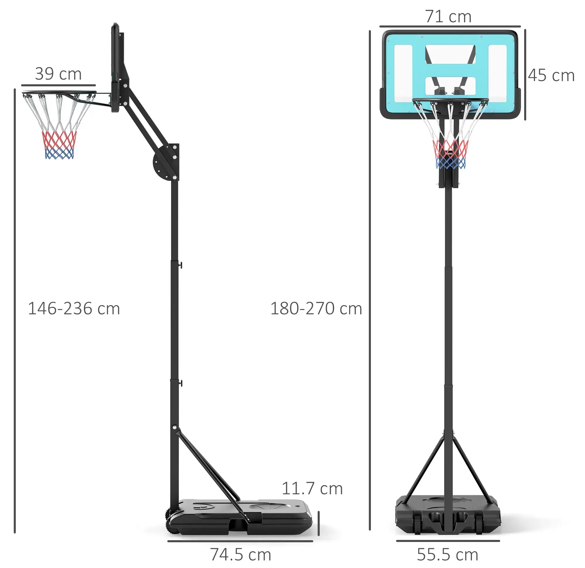 Баскетбольная стойка Sportnow A61-072V00BK (Black) - 3