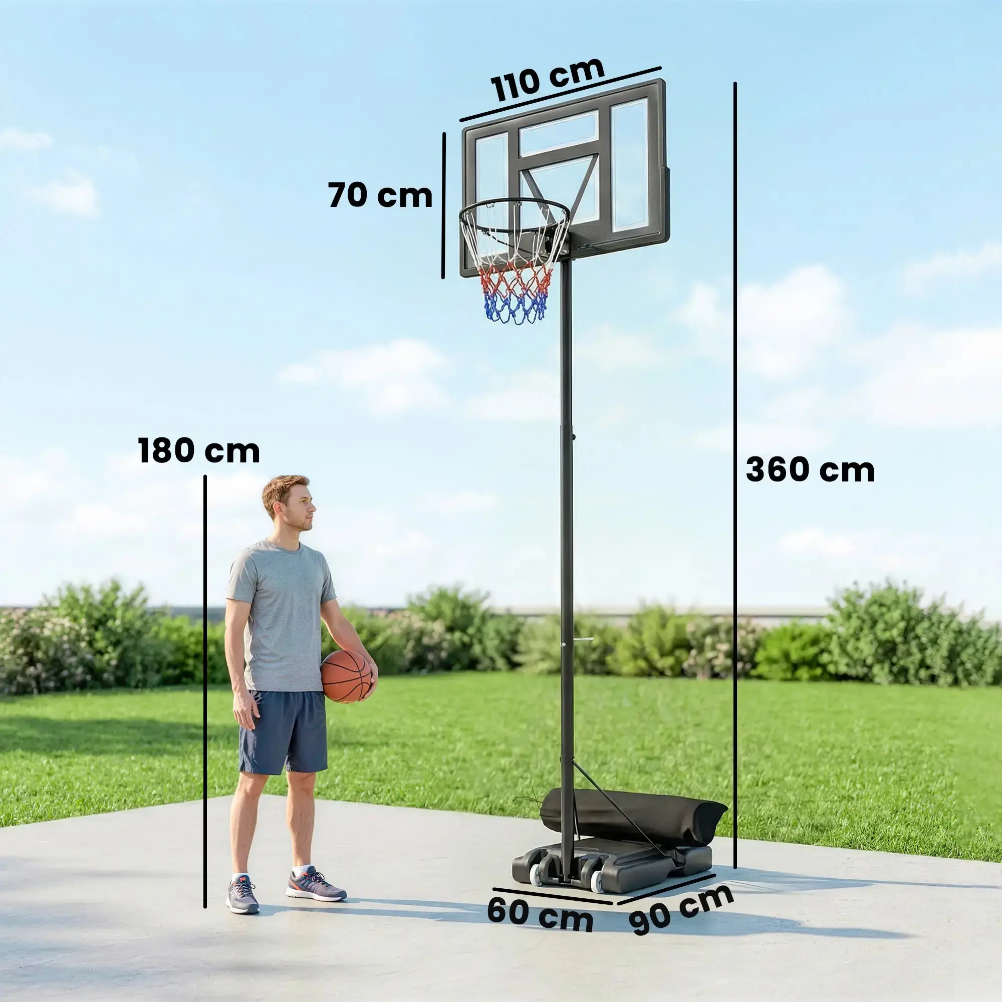 Баскетбольная стойка Sportnow A61-081V00BK (Black) - 3
