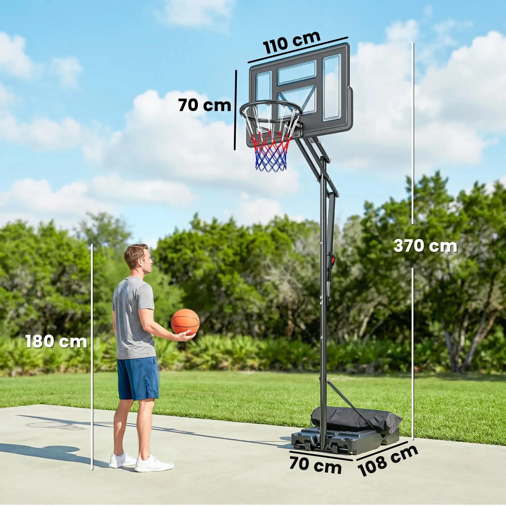 Баскетбольная стойка Sportnow A61-082V00BK (Black) - 4