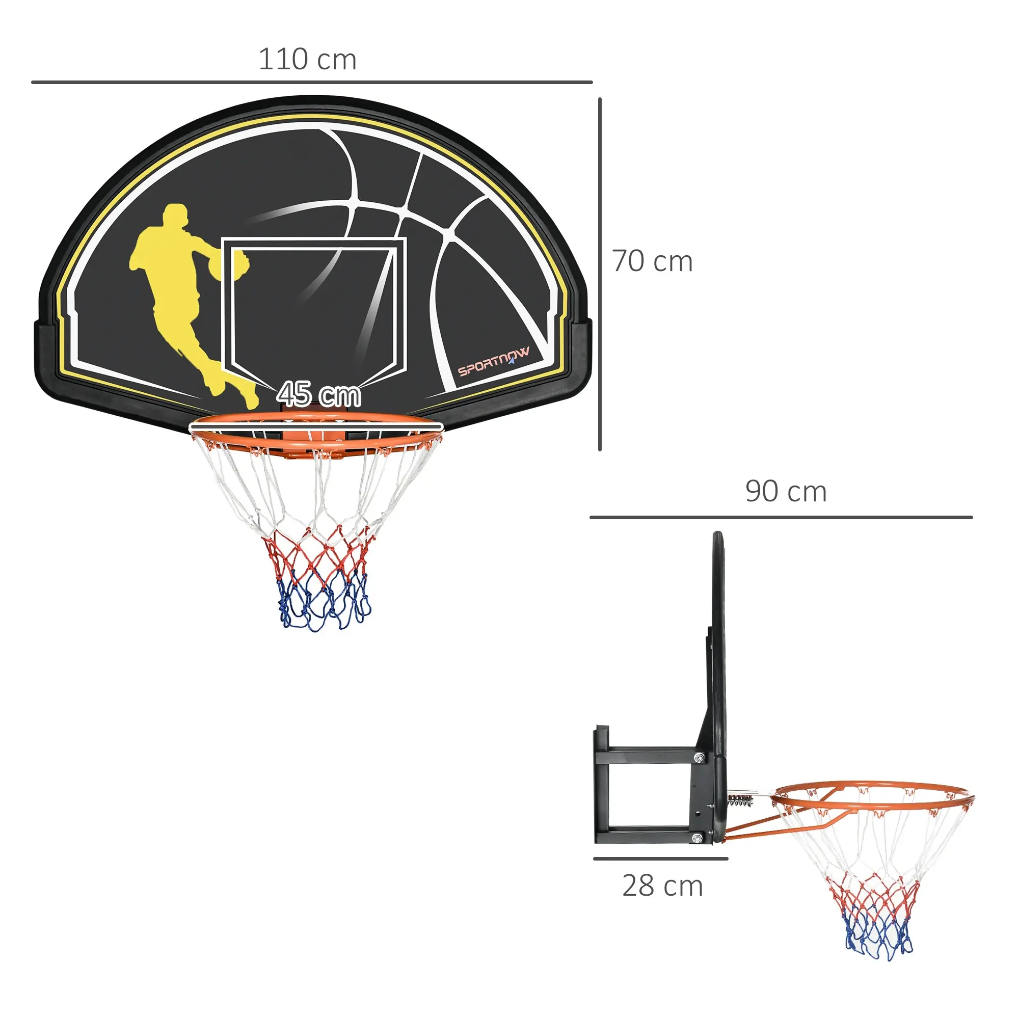 Cos de basket Sportnow A61-033V00OG (Black/Yellow) - 6