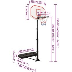 Баскетбольная стойка VidaXL 93648 (Black/White) Thumb