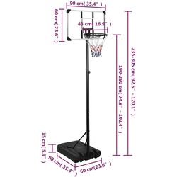 Баскетбольная стойка VidaXL 93654 (Black/Transparent) Thumb