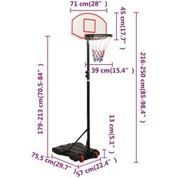 Баскетбольная стойка VidaXL 93655 (Black/White) Thumb