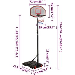 Баскетбольная стойка VidaXL 93656 (Black/Red) Thumb