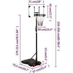 Stand de baschet VidaXL 93657 (Black/Transparent) Thumb