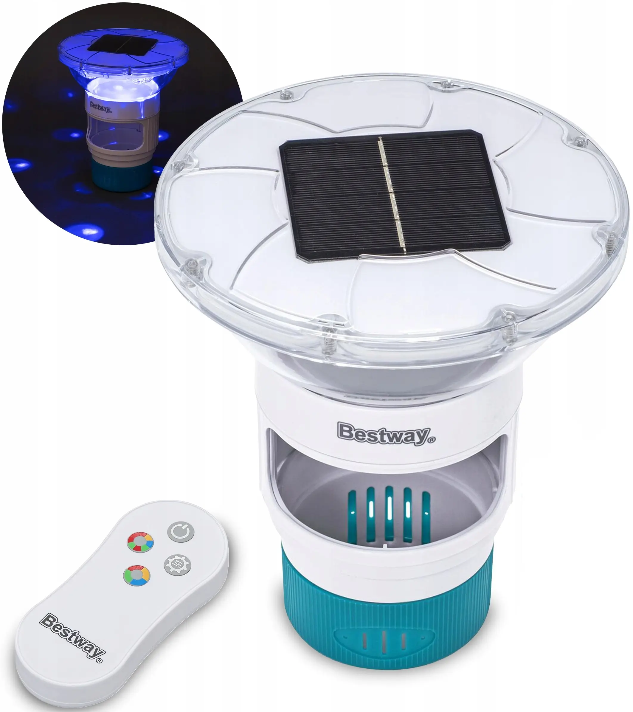Dozator plutitor cu iluminare Bestway SolarGlow 58943BW (White/Blue) - 3