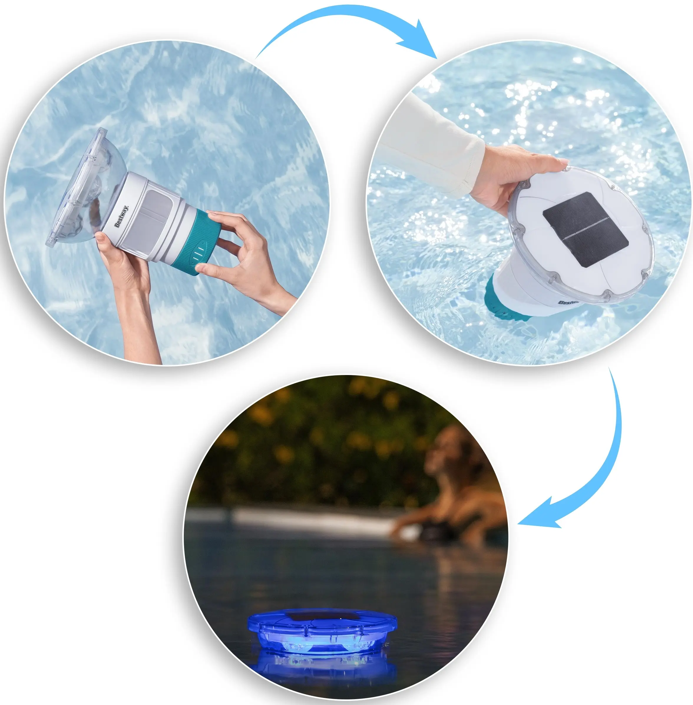 Dozator plutitor cu iluminare Bestway SolarGlow 58943BW (White/Blue) - 7