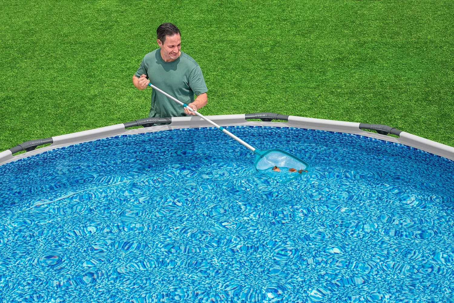 Plasă cu mâner telescopic Bestway AquaScoop 58635BW (White/Blue) - 7