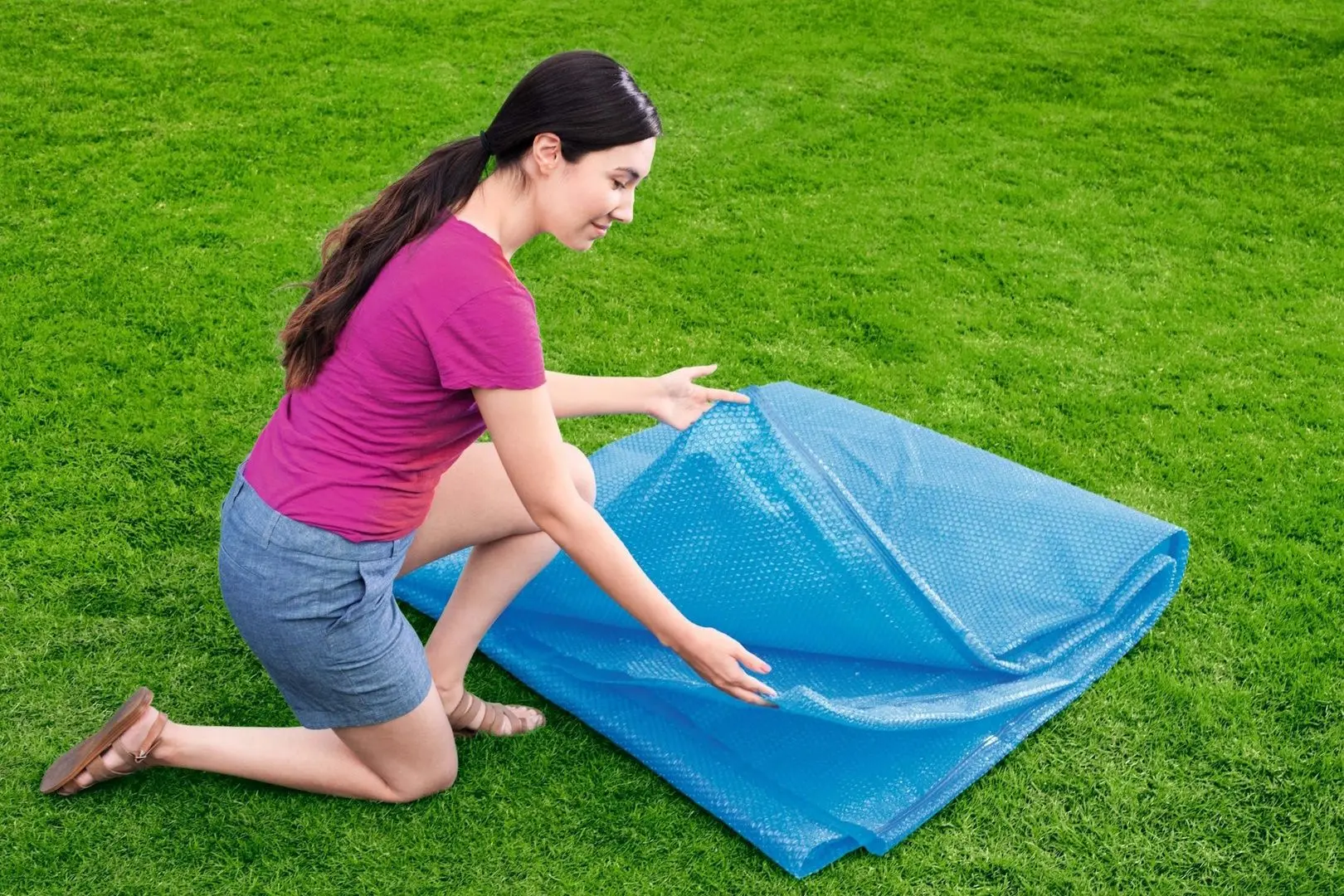 Тент для каркасного бассейна Bestway 58033 (Blue) - 4